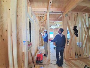 工事の中間調査です