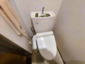 ウォシュレットの袖操作部が清掃の妨げになっています